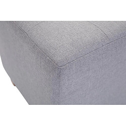 Decoshop26 Lot de 2 tabourets bas pouf repose-pieds forme carrée en tissu gris clair 10_0004470 pas cher