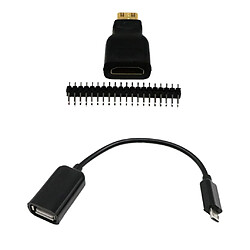 Avis HDMI mâle à femelle + Micro USB à USB + Homme GPIO pour Raspberry Pi Zero Black