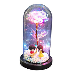 Acheter Galaxy Rose Flowers Forever Rose Lumière LED Colorée Dans Un Style De Dôme En Verre