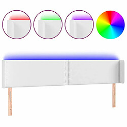 Maison Chic Tête de lit scandinave à LED,meuble de chambre Blanc 163x16x78/88 cm Similicuir -MN84004