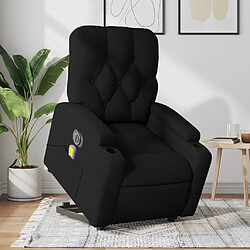 vidaXL Fauteuil inclinable de massage électrique Noir Tissu