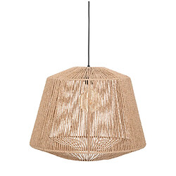 Pegane Lampe suspendue, Suspension luminaire coloris beige et métal noir - diamètre 48 x Hauteur 38 cm