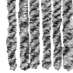 Acheter vidaXL Rideau anti-mouches gris et noir et blanc 90x200 cm chenille