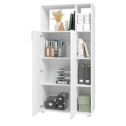 Avis Pegane Armoire, placard de rangement avec 2 portes coloris blanc - longueur 90 x profondeur 38 x hauteur 186 cm