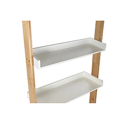 Acheter Pegane Etagère en bois de bambou et MDF coloris blanc / naturel - Longueur 57 x profondeur 30 x hauteur 152 cm