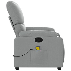 Acheter vidaXL Fauteuil de massage inclinable Gris clair Tissu