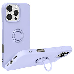 Avizar Coque pour iPhone 16 Pro Bague Support Silicone Flexible Violet