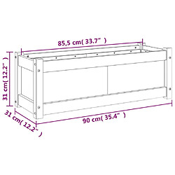 vidaXL Jardinière blanc 90x31x31 cm bois massif de pin pas cher