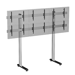 Kimex Support sur pieds pour 6 écrans TV 50''-55'' - Hauteur 240 cm - A poser