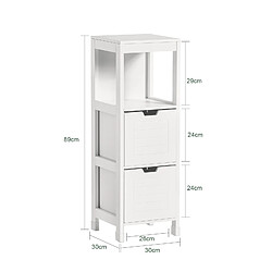 Avis SoBuy FRG127-W Meuble Colonne Meuble Bas de Salle de Bain Armoire Toilette 1 étage et 2 tiroirs