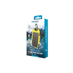 Forever - Chargeur Solaire - Batterie de Secours 5000 mAh + torche pour Mobiles et Smartphones - Jaune