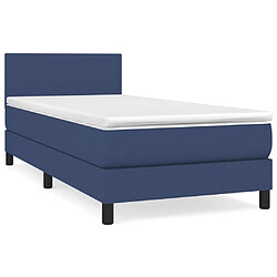 vidaXL Sommier à lattes de lit avec matelas Bleu 80x200 cm Tissu