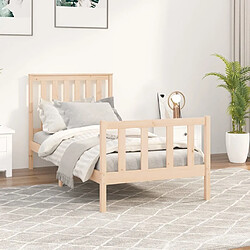 Maison Chic Cadre/structure de lit et tête de lit pour adulte - Lit Moderne Chambre 100x200 cm bois de pin massif -MN29677