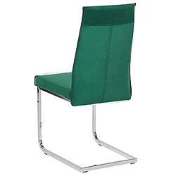 Beliani Chaise de salle à manger Chaise en porte-à-faux ROCKFORD Set de 2 Velours Vert pas cher