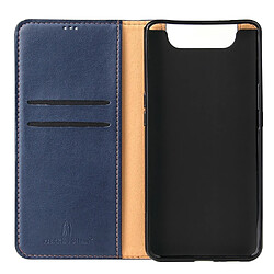 Acheter Wewoo Housse Coque Étui en cuir à rabat horizontal PU + TPU avec peau et porte-cartes pour Galaxy A80 bleu