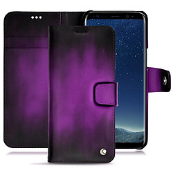 Housse cuir Samsung Galaxy S8 - Rabat portefeuille - Violet Patine - NOREVE