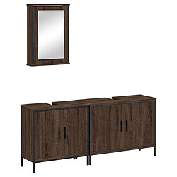 vidaXL Ensemble de meubles de salle de bain 3 pcs Chêne marron