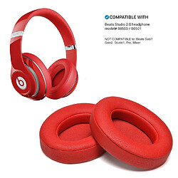 Avis INF 1 paire de coussinets d'oreille en peau compatibles avec Beats Studio 2.0 Red