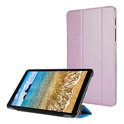 Etui en PU Texture de soie avec support tri-pliure rose pour votre Samsung Galaxy Tab A7 Lite 8.7 pouces