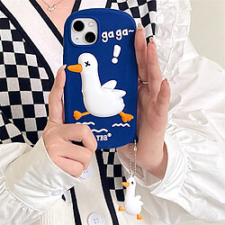 GUPBOO Étui pour iPhone12 Étui de téléphone de dessin animé de canard bleu en silicone