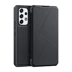 Etui en PU DUX DUCIS fermeture automatique magnétique, anti-rayures avec support et porte-carte noir pour votre Samsung Galaxy A53 5G