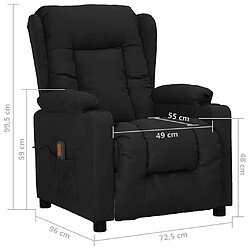 vidaXL Fauteuil de massage Noir Tissu pas cher