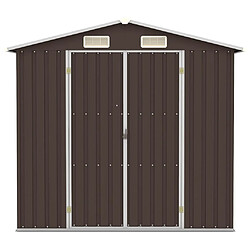 Avis Helloshop26 Abri de jardin cabane cabanon maison de stockage remise extérieur hangar outils robuste 205 x 129 x 183 cm acier galvanisé marron 02_0022280