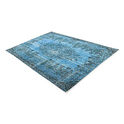 Vidal Tapis de laine 236x155 Bleu Ultra Vintage pas cher