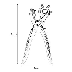 Pince multifonctionnelle à oeillet de perforateur de poignée de perforateur de trou 5 tailles de trou différentes - argent pas cher