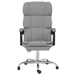 Avis Maison Chic Fauteuil inclinable de bureau,Fauteuil luxe de relaxation Gris clair Tissu -MN22223