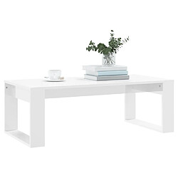 Avis Maison Chic Table basse,Table Console Table d'appoint, Table pour salon blanc brillant 102x50x35 cm bois d'ingénierie -MN97335