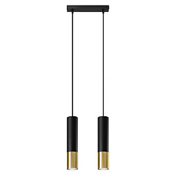 Luminaire Center Suspension Loopez Acier Or,noir 2 ampoules 90cm