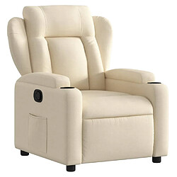 vidaXL Fauteuil inclinable Crème Tissu