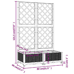 vidaXL Jardinière avec treillis Blanc 80x40x121,5 cm PP pas cher