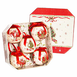 BigBuy Christmas Boules de Noël Multicouleur Papier Polyfoam 7,5 x 7,5 x 7,5 cm (5 Unités)