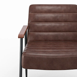 Acheter Rendez Vous Deco Fauteuil Hugues en cuir marron