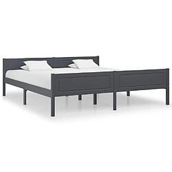 vidaXL Cadre de lit sans matelas bois massif de pin gris 180x200 cm