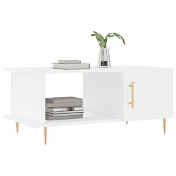 Avis Maison Chic Table basse,Table Console Table d'appoint, Table pour salon blanc 90x50x40 cm bois d'ingénierie -MN44062