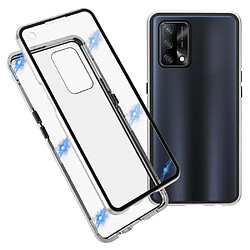 Coque en métal absorption magnétique, argent pour votre Oppo A74 4G/F19