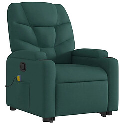 Avis vidaXL Fauteuil inclinable de massage Vert foncé Tissu