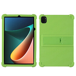 Coque en silicone quatre coins renforcés avec béquille vert pour votre Xiaomi Pad 5/Pad 5 Pro