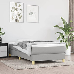 Maison Chic Lit Adulte - Lit simple Lit à sommier tapissier avec matelas moelleux - Meuble de Chambre - Gris clair 90x200 cm Tissu -MN17978