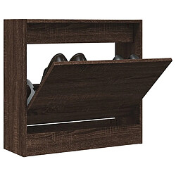 Maison Chic Armoire à chaussures | Meuble de rangement à chaussures Meuble d'Entrée chêne marron 60x21x57 cm bois d'ingénierie -MN79566