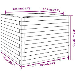 vidaXL Jardinière 60x60x49,5 cm bois de pin massif pas cher