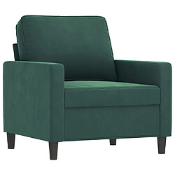 Avis vidaXL Fauteuil avec repose-pied Vert foncé 60 cm Velours