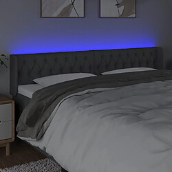 Avis vidaXL Tête de lit à LED Gris foncé 183x16x78/88 cm Tissu