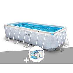 Kit piscine tubulaire Intex Chevron rectangulaire 4,00 x 2,00 x 1,00 m + 6 cartouches de filtration