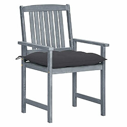 Maison Chic Lot de 8 Chaises de jardin avec coussins | chaises d'extérieur | Fauteuil Relax Bois d'acacia solide Gris -GKD78778