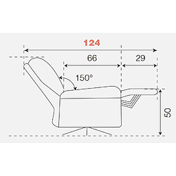 Inside 75 Fauteuil relax pivotant bi moteur BLOOM tissu maillé gris foncé & gris clair pas cher