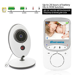 Wewoo Babyphone vidéo Babycam blanc 2,4 pouces LCD 2.4GHz Surveillance sans fil caméra bébé moniteur, soutien à deux voies Talk Back, vision nocturne pas cher